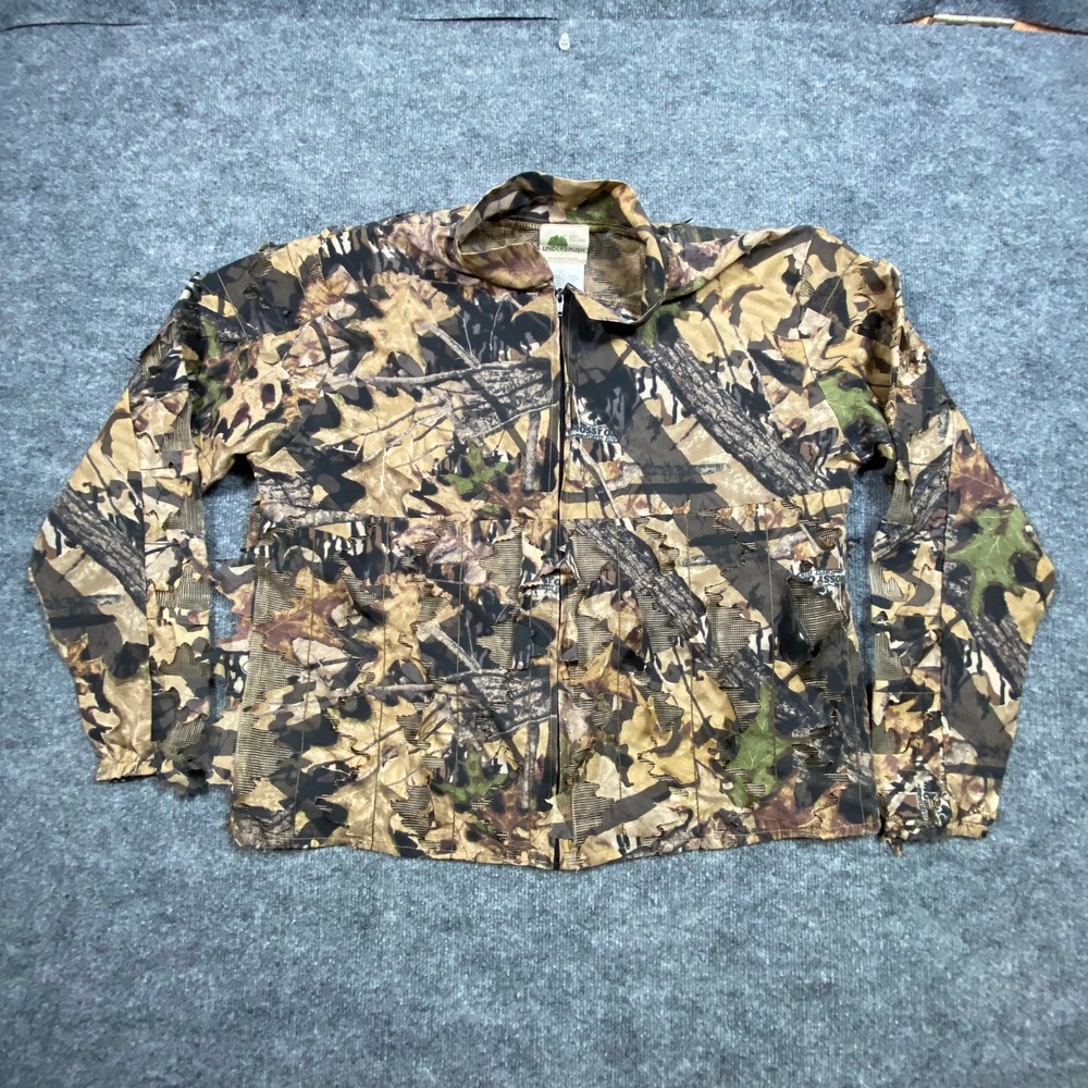 Underbrush Forest Floor Camouflage Jacket Men's Medium‎ Full Zip Lightweight